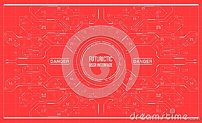 Background with futuristic user interface. Vector Illustration