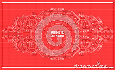 Background with futuristic user interface. Vector Illustration