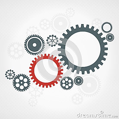 Background with gear wheels. Teamwork concept. Vector Illustration