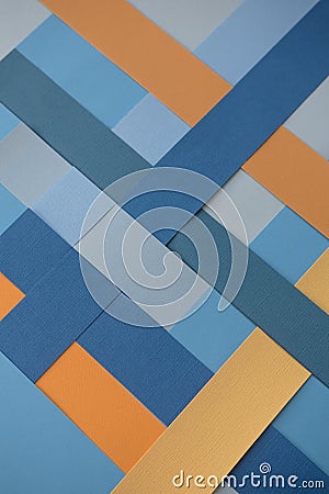 Background with geometric patterns in blue and yellow colors Stock Photo