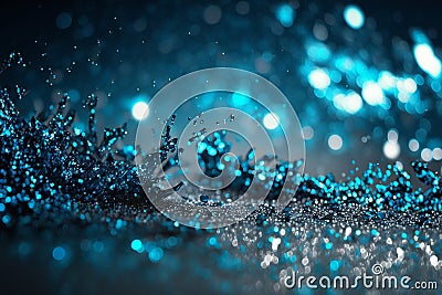 Background of glitter blue lights silver , abstract, backgrounds Cartoon Illustration