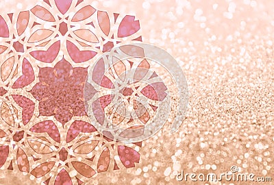 Background with glitter and mandala for your design Stock Photo