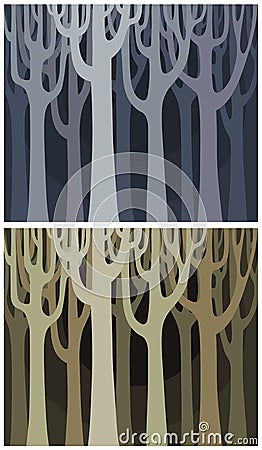 Background gloomy wood Vector Illustration