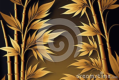 Background with a gold faux bamboo design Stock Photo