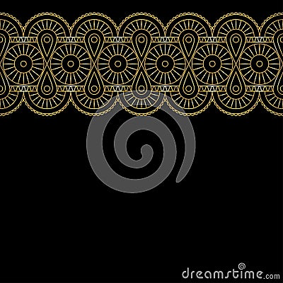 Background with gold lace ornament Vector Illustration