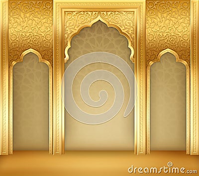 Background with Golden Arches Vector Illustration