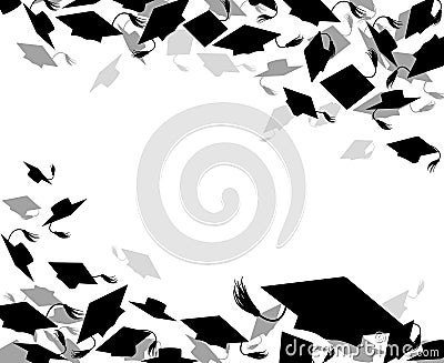 Background of graduate caps Vector Illustration