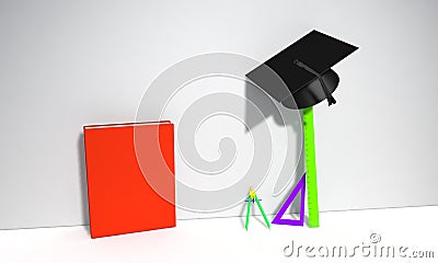 Background of Graduation and education concept, 3d render Stock Photo