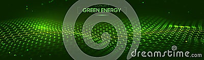 Background Green Hexagon Abstract Tech Futuristic Energy Blue Pattern. Digital Science AI Vector Network Data Cyber Graphic Vector Illustration