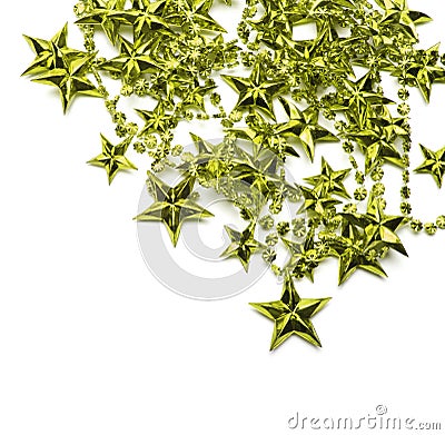 Background with green stars Stock Photo