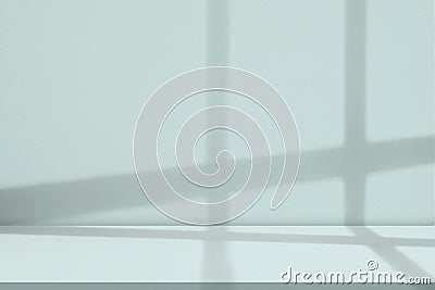 Background Green Wall Studio Display with Shadow Leves,light on Cement Surface Texture floor,Empty Kitchen Concrete Room with Stock Photo