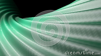 Background green waved surface - 3D rendering illustration Cartoon Illustration