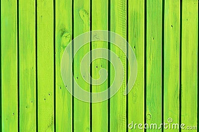 Background of the green wooden fence Stock Photo