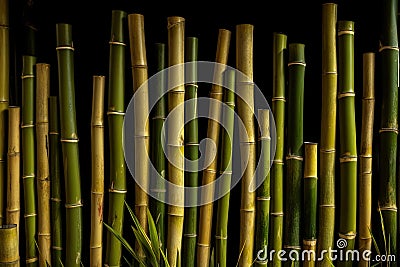 the background of a group of photo shoots showing rows of bamboo Stock Photo