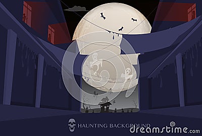 Background halloween,frame of halloween,haunting and ghost Stock Photo