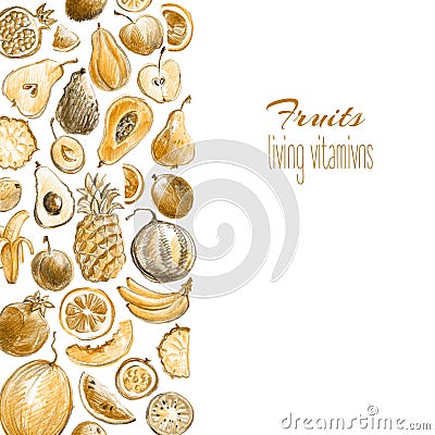 Background with hand drawn by color pencil sepia retro stylish f Stock Photo