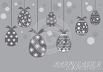 Background with hanging eggs Vector Illustration