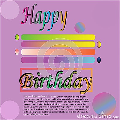 Background happy brithday line abstrak gradient Vector Illustration