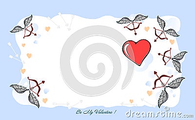 Background a happy Valentines Day, Valentine card. A Valentines Day illustration - I Love YOU, original designed hand-drawing. Vector Illustration