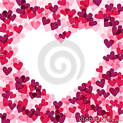 Background with hearts, vector illustration. Heart frame Vector Illustration