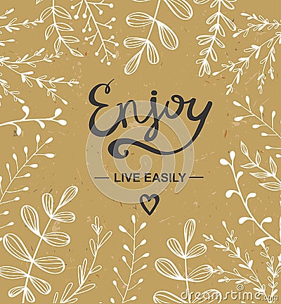 Background with herbs on the cardboard vector illustration. Vector Illustration