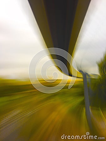 High speed monorail motiom blur Stock Photo