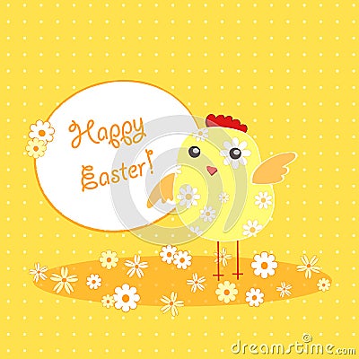 Background with holiday Easter chicken Stock Photo