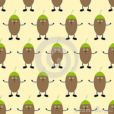 Background with hugging acorns Vector Illustration