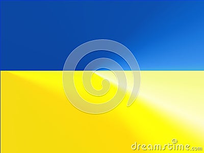 Background illustrations, blue and yellow gradations like the Ukrainian flag. Cartoon Illustration