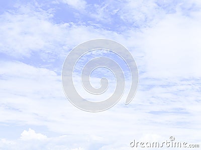 The background image of a clear sky, good weather with a few clouds, looks beautiful and natural. Stock Photo