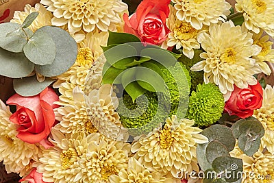 Background image of the multi colored flowers pattern Stock Photo