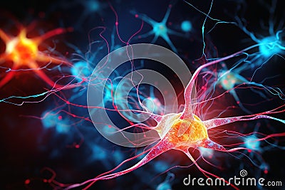 Background image of neuronal activity in the brain Stock Photo