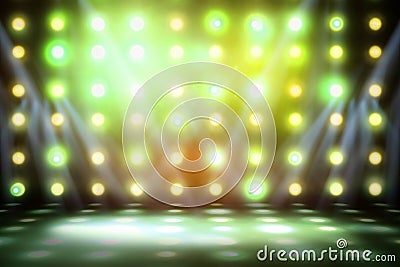 Background image of stage in color lights Stock Photo