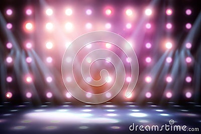 Background image of stage in color lights Stock Photo