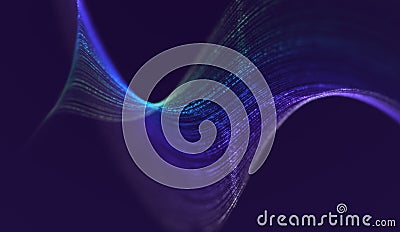 Background image with twisted particle strings Stock Photo
