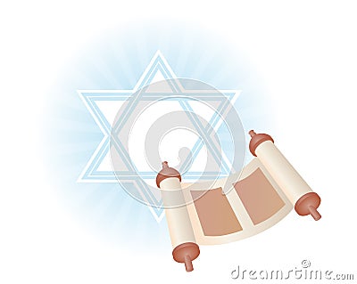 Background of Jewish holiday Simchat Torah Vector Illustration