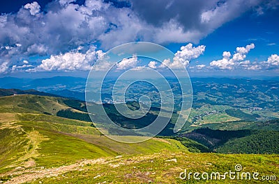 Background landscape with Ukrainian Carpathian Mountains in the Pylypets Stock Photo