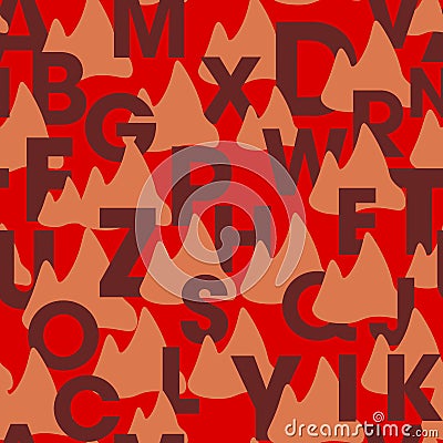 Background with letters universal stylish adult children male female Vector Illustration