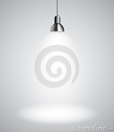 Background with Lighting Lamp. Empty Space for Vector Illustration