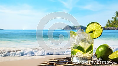 background lime tequila drink tropical Cartoon Illustration