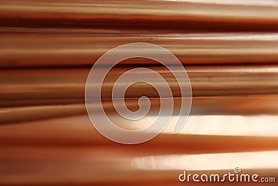 Background line of copper pipes Stock Photo