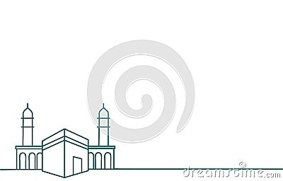 Background line thin islamic mecca icon Stock Photo