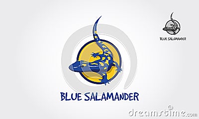 Blue Salamander Vector Logo Template Vector Illustration