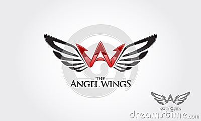 The Angel Wings Vector Logo Illustration. Vector Illustration