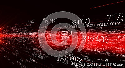 Background made of digits, motion of digital data Stock Photo