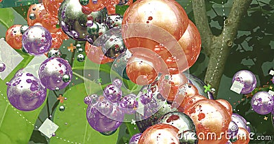 Background made by many spheres that make different patterns. Stock Photo