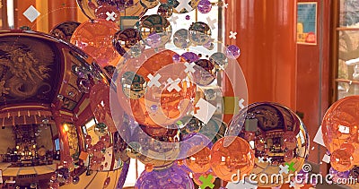 Background made by many spheres that make different patterns. Stock Photo