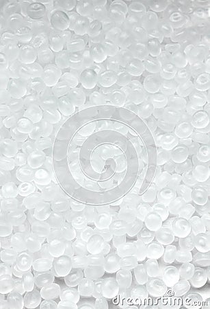 Background made of polypropylene granules, selective focus Stock Photo