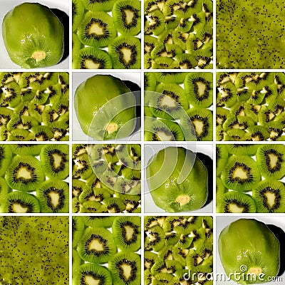 Background made of square shapes full of kiwi textures Stock Photo