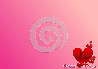 Background with many hearts in the corner Vector Illustration